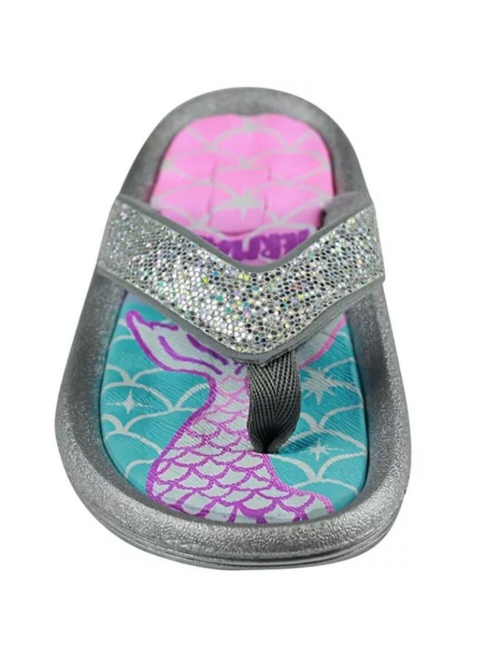 Elli By Capelli Girl's Let's Be Mermaid Pool Slides Flip Flop Silver/Blue Sz 3-4 - Picture 16 of 16